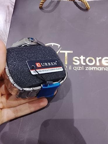 saat şamdan: Yeni, Qol saatı, Curren, rəng - Gümüşü — 2