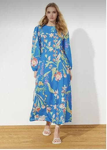 yeni model donlar: Mavi çalarda, rəngarəng çiçək naxışlı maxi don. 36 razmer(yeni) — 1