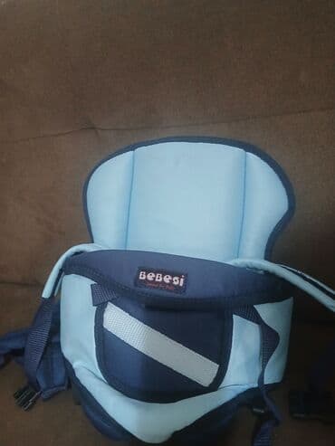 pişik cantasi: Bebesi körpədaşıyan (baby carrier) - Rəng: açıq mavi + tünd mavi - Ön — 3