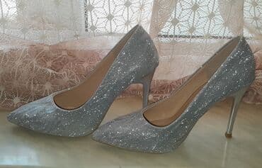 женские серебристые туфли: Tuflilər, Ölçü: 36, rəng - Gümüşü, Yeni — 1