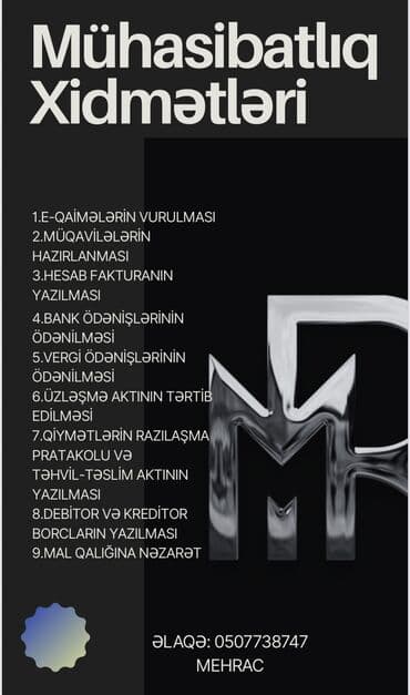 muhasib komekcisi teleb olunur: Mühasib — 1