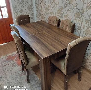 kuxna stol stul: Qonaq otağı üçün, Dördbucaq masa, 4 stul — 1