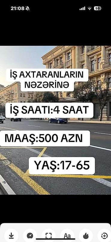 yarım gün iş ilanları: Vakansiya: qısa iş saatlı iş - İş saatı: gündə 4 saat - Maaş: 500 AZN — 1