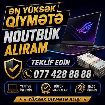 notebook i9: NOUTBUK ALIRAM YENİ VƏ İŞLƏMİŞ TEKLİF EDİN — 1
