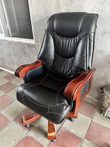 stul ofis: Direktor/ofis kreslosu - Material: qara rəngli eko‑dəri oturacaq və — 2