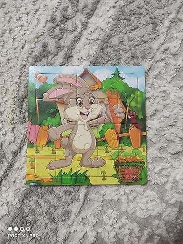 Uşaq pazlı – “Rabbit” mövzulu taxta əsaslı mozaika. - Mövzu: Şən