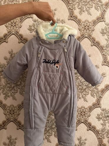 детские зимние перчатки: Uşaq üçün isti qış kombinezonu 2 yaşa qədər - Rəng: boz - Model — 3