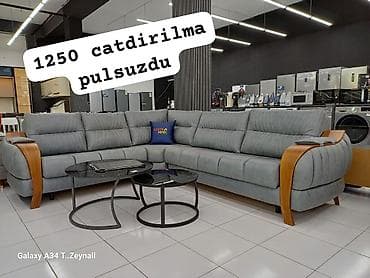 ucuz kunc divanlar: Künc Divan Dəsti - Müasir L‑şəkilli dizayn, geniş oturacaq sahəsi - — 1