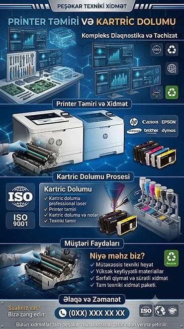 🆘🆘🆘 10 Azn dən başlayan endirimli qiymətlərlə kartric dolumu Peşəkar