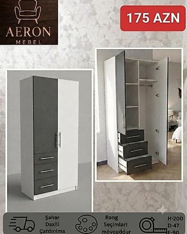 İki qapılı paltar dolabı – Aeron Mebel Dolab: Baki-Sumqayit catdirilma at lalafo.az İki qapılı paltar dolabı – Aeron Mebel Dolab: Baki-Sumqayit catdirilma