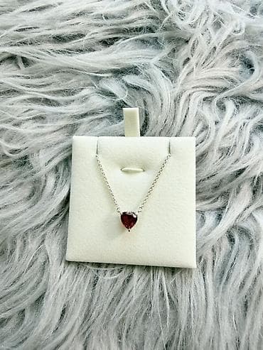 boyun bagi: PANDORA ORIGINAL Gümüş rəngli zəncirli boyunbağı – qırmızı ürək — 3