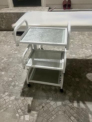 Салонные, медицинские комплекты мебели: Masaj/Estetik yatağı və servis arabası dəsti - Rəng: ağ - Masaj — 3