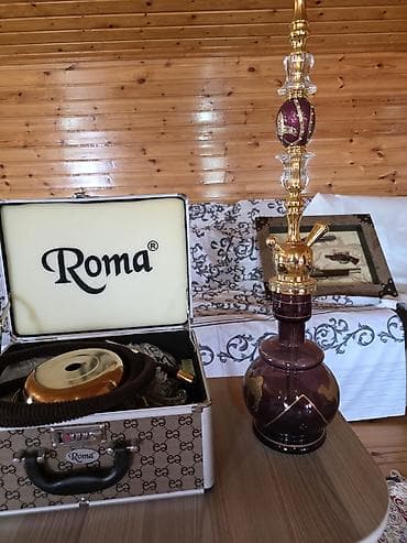 bas: Roma nərgilə dəsti - Brend: Roma - Elegant dizaynlı, bənövşəyi şüşə — 2