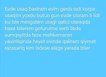 Reklam, çap: Uşaq baxımı xidməti - Ev şəraitində peşəkar uşaq baxımı təklif — 1