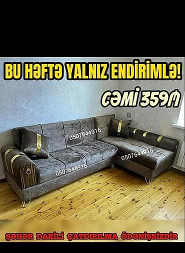gənc dəsti: Künc divan, Yeni, Açılan, Bazalı, Parça, Şəhərdaxili pulsuz çatdırılma — 6