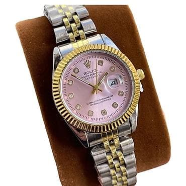 Личные вещи: Наручные часы, Rolex, цвет - Розовый — 1