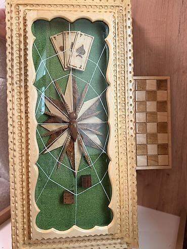 Спортивные игры: Taxta nərd dəsti – əl işidir - Material: Təbii ağac (cilalanmış) — 2