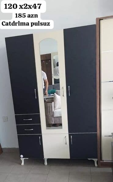 Dolablar: Yeni, Açılan, 3 qapılı Düz dolab, Qarderob, paltar dolabı, Azərbaycan — 2