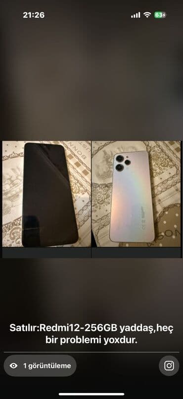 redmi 12 işlənmiş: Redmi 12, 256 ГБ, цвет - Серебристый — 1