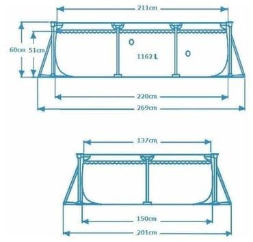 односпальная надувная кровать intex: Karkasli uşaq hovuzu İntex Uzunu 220 sm Eni 150 sm Derinlik 60 sm — 3
