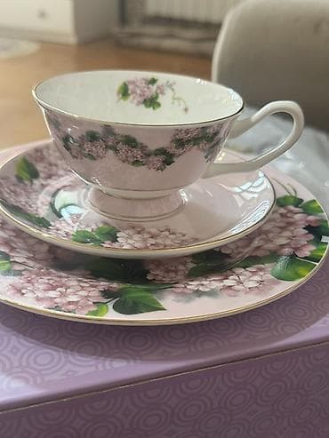 mis caydan: Çay dəsti, rəng - Çəhrayı, Farfor — 2