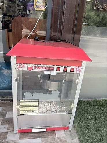 Restoran, kafe avadanlığı: Popkorn maşını – elektriklə işləyən vitrinli model - Qırmızı damlı — 1