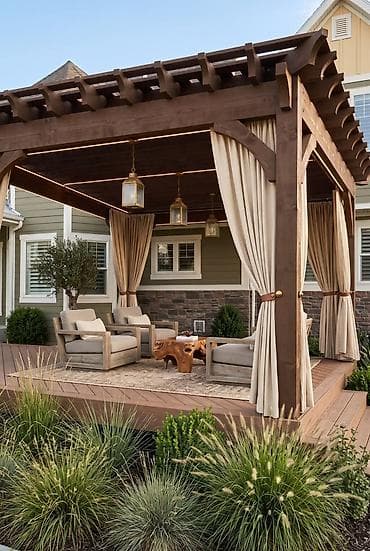 pati satiram: Taxta Pergola – hovlu/bahçe üçün dekorativ kölgə konstruksiyası - — 5