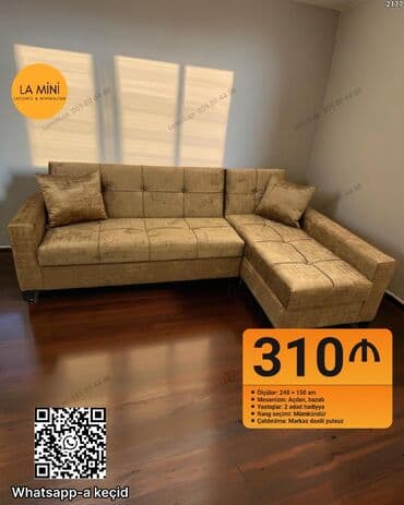 divan mini: Künc divan, Açılan, Bazalı, Parça, Şəhərdaxili pulsuz çatdırılma — 1