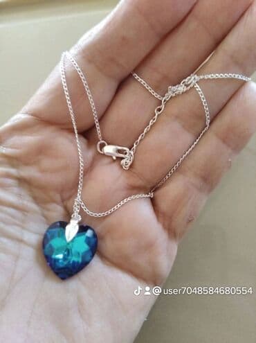 Qadın geyimləri: Zərif bəzək dəsti – boyunbağı və sırğalar - Boyunbağı: nazik gümüş — 2