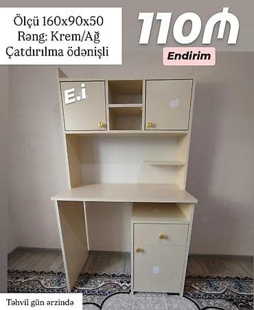 Düz masa, Stulsuz, Polkalı, Siyirməli, Sadə laminat