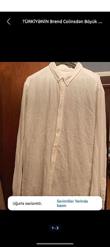 Türkiyənin Gözəl 100 faiz təbii pambıq tərkibli uzunqol ağ köynək 3/4