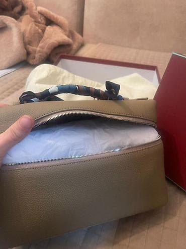 popitli çanta: Loro Piana qol çantası / kosmetik organizer - Material: təbii dənəli — 2