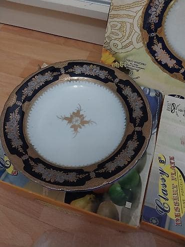 manqal satilir: Nahar dəsti, rəng - Mavi, Kobalt, 6 nəfərlik, Çexiya — 4