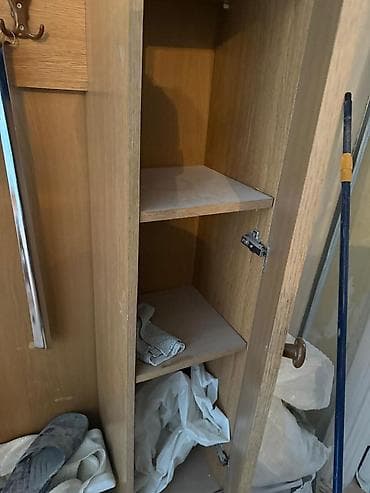 islenmis paltar dolabi: 1 qapı, Güzgülü, Qəhvəyi, Digər material, Açılan, Düz dolab — 2