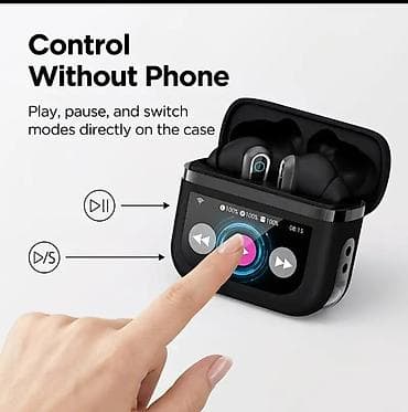 komputer aksesuarlari: AF‑J89 TWS qulaqcıq + toxunma ekranlı şarj qutusu . 400mah batarya ile — 3