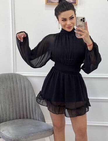 Qara şifon mini don
1defe geyinilib yenidir
ölçü s xs uygundur