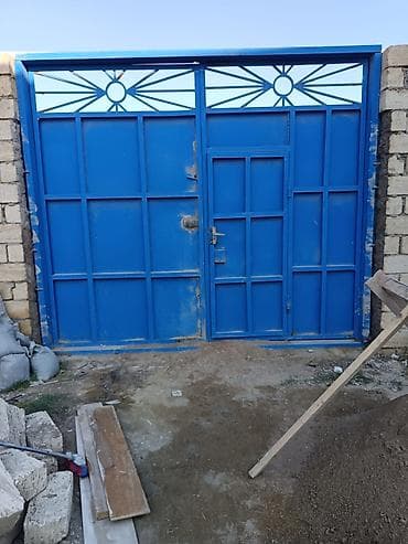 heyet qapsi: İşlənmiş Dəmir Həyət darvazası, Yana açılan, 3 m, Mexaniki, Qapı ilə, rəng - Mavi — 2