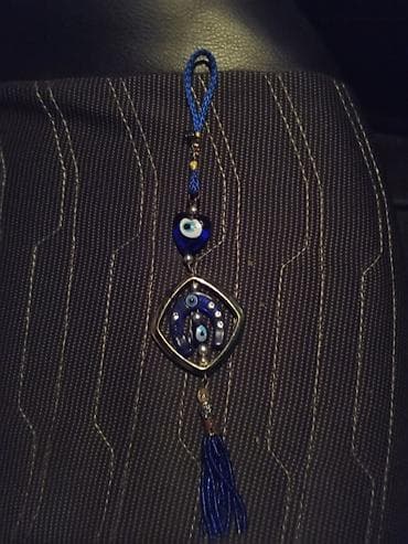 tarsofka masin ucun: Məhsul: Avtomobil üçün asılqan – “nazar boncuğu” dekoru Təsvir: - Göy — 3