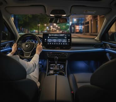 Şin və təkərlər: Araba İçi Neon Lampa Kiti – avtomobil salonu üçün RGB ambient — 1