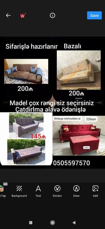 Divan, Yeni, Açılan, Bazalı, Ödənişli çatdırılma