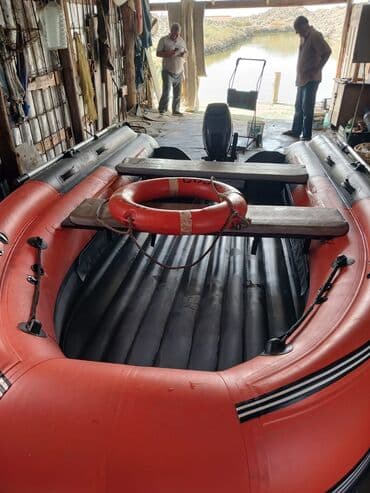 ot presi satilir: Şişmə motorlu qayıq – narıncı rəng, yüksək daşıma qabiliyyətli PVC — 12