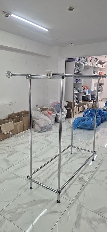 Оборудование для магазинов: Mağaza üçün metal asılqan stendi - Material: cilalanmış xrom/metal — 1