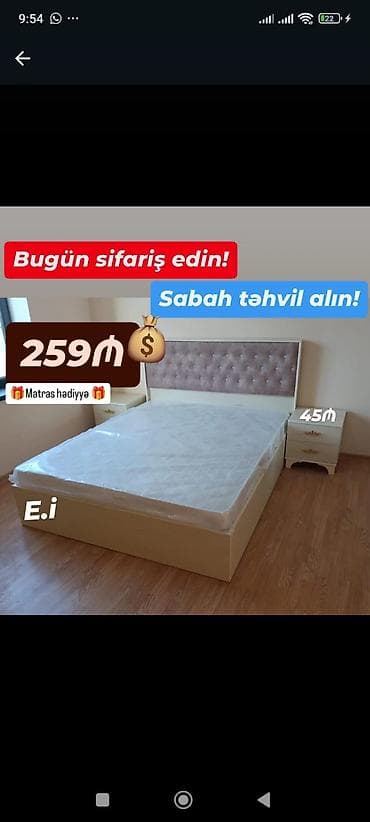 Yeni, İkinəfərlik çarpayı, Matras ilə
