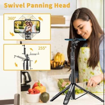 ведро на колесах: Tripod Stand. Selfi Çubuğu Çox Funksiyalı 360 Dərəcə dönə bilən — 5