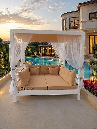 Bağ üçün baldaxanlı lounge-divan Ölçü 185x210 sm, hündürlük 195sm -