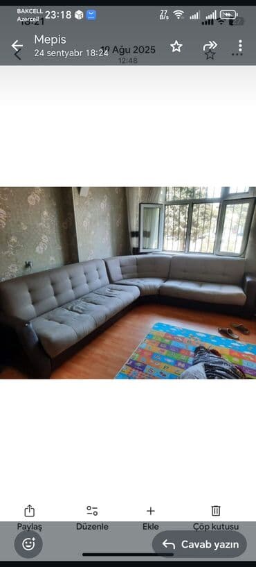 Künc divan, İşlənmiş, Açılan, Bazalı, Parça, Çatdırılma yoxdur