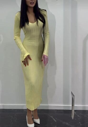 Sarı qalın elbise