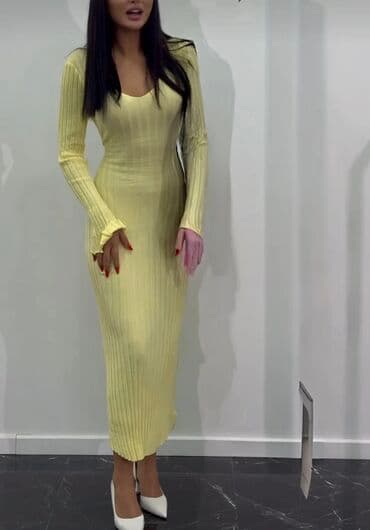 hicab deniz geyimi: Sarı qalın elbise — 1