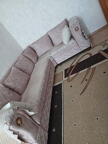 divan desti: Künc divan dəsti - L formalı, geniş oturma sahəsi ilə künc divan - — 1