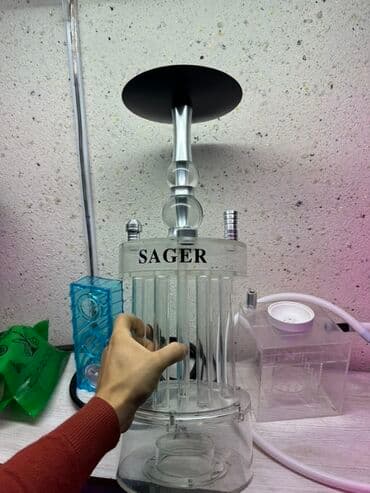 SAGER markalı akril nargilə sistemi - Material: şəffaf akril korpus